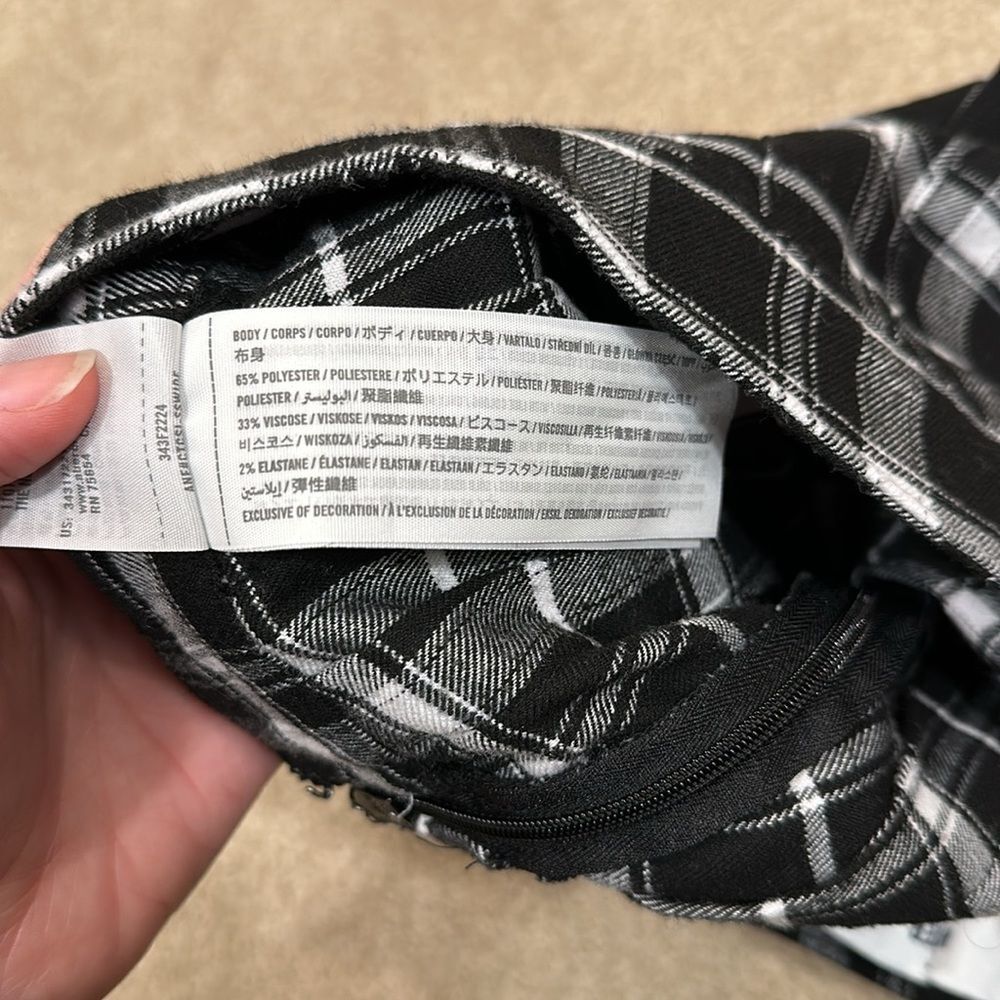 Hollister Clueless Black White Plaid Flare Pleated 90s Y2K Mini Skirt Women XS - Picture 7 of 8
